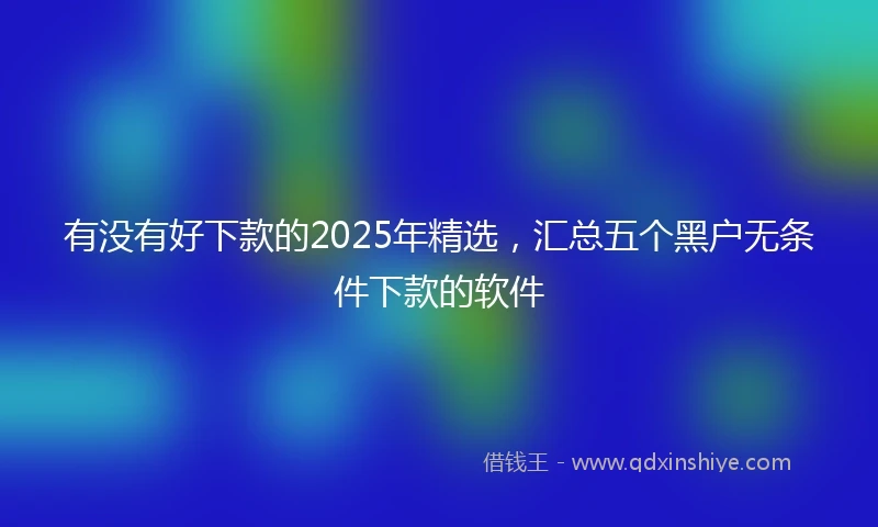 有没有好下款的2025年精选，汇总五个黑户无条件下款的软件