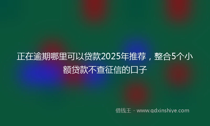 正在逾期哪里可以贷款2025年推荐，整合5个小额贷款不查征信的口子