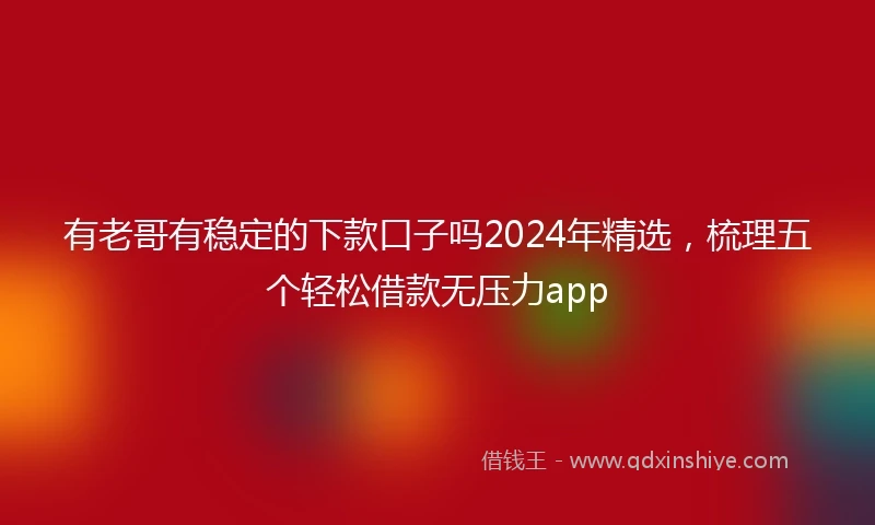 有老哥有稳定的下款口子吗2024年精选，梳理五个轻松借款无压力app