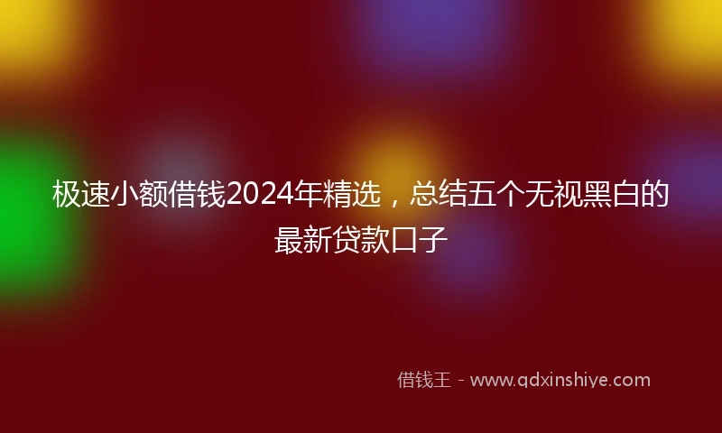 极速小额借钱2024年精选，总结五个无视黑白的最新贷款口子