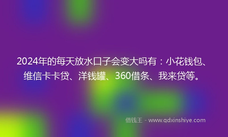 2024年的每天放水口子会变大吗有：小花钱包、维信卡卡贷、洋钱罐、360借条、我来贷等。