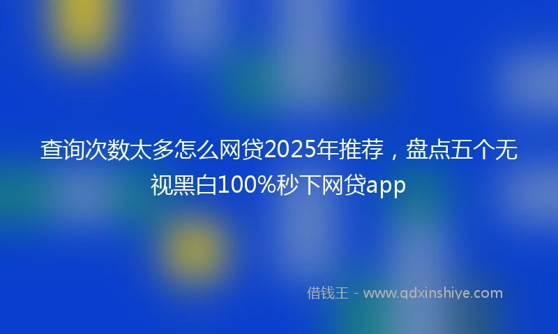 查询次数太多怎么网贷2025年推荐，盘点五个无视黑白100%秒下网贷app