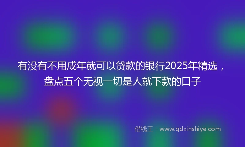 有没有不用成年就可以贷款的银行2025年精选，盘点五个无视一切是人就下款的口子