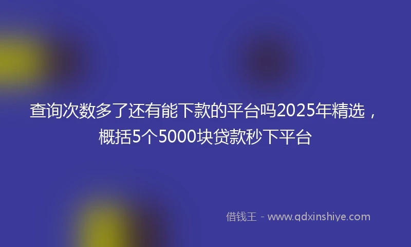 查询次数多了还有能下款的平台吗2025年精选，概括5个5000块贷款秒下平台
