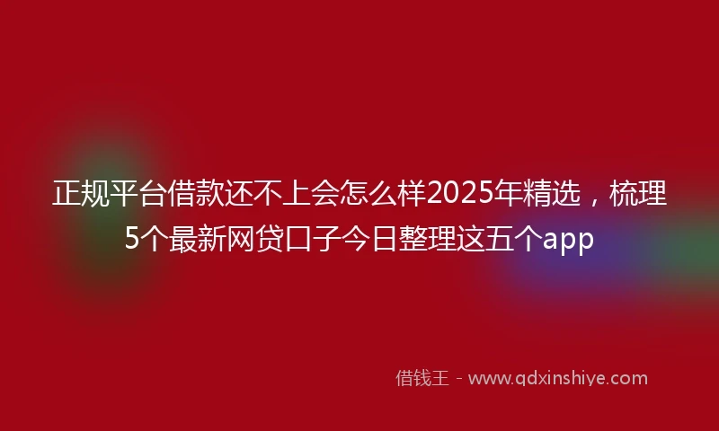 正规平台借款还不上会怎么样2025年精选，梳理5个最新网贷口子今日整理这五个app