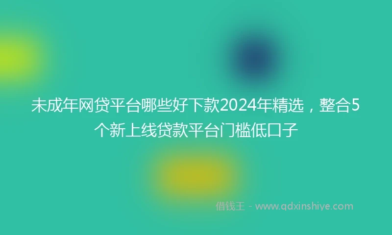 未成年网贷平台哪些好下款2024年精选，整合5个新上线贷款平台门槛低口子
