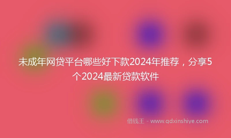 未成年网贷平台哪些好下款2024年推荐，分享5个2024最新贷款软件