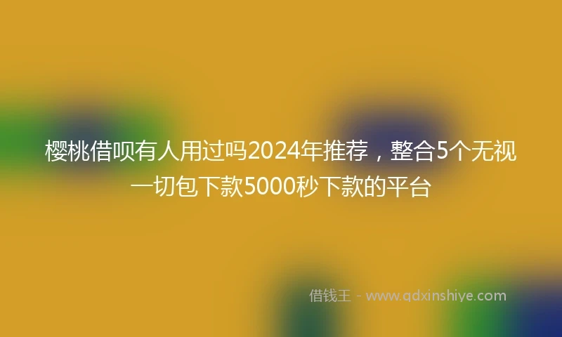 樱桃借呗有人用过吗2024年推荐，整合5个无视一切包下款5000秒下款的平台