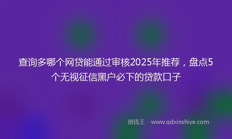 查询多哪个网贷能通过审核2025年推荐，盘点5个无视征信黑户必下的贷款口子