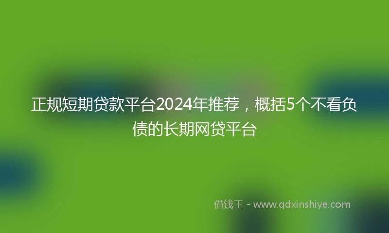 正规短期贷款平台2024年推荐，概括5个不看负债的长期网贷平台
