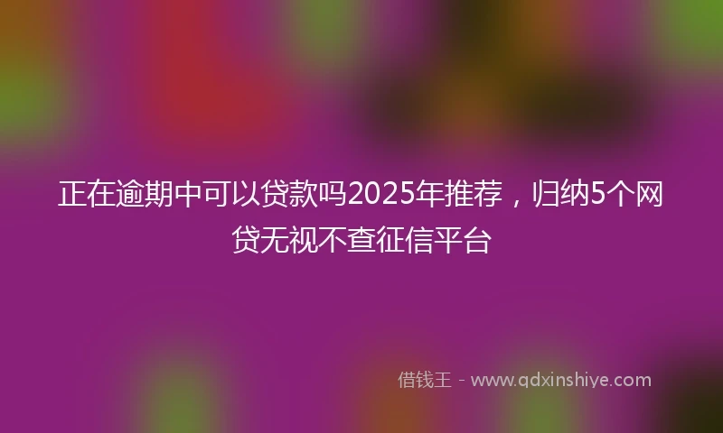 正在逾期中可以贷款吗2025年推荐，归纳5个网贷无视不查征信平台