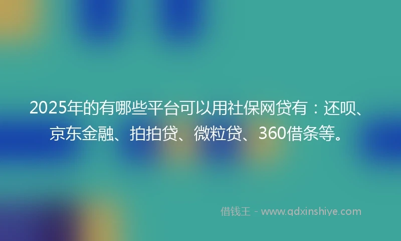 2025年的有哪些平台可以用社保网贷有：还呗、京东金融、拍拍贷、微粒贷、360借条等。