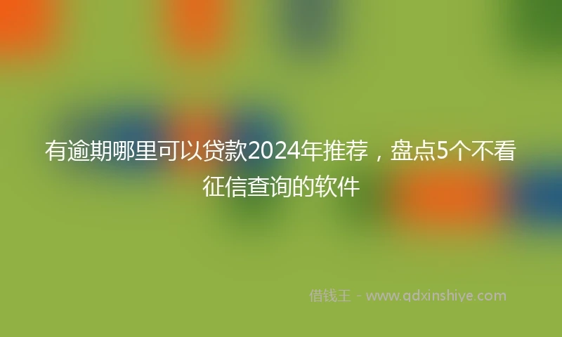 有逾期哪里可以贷款2024年推荐，盘点5个不看征信查询的软件