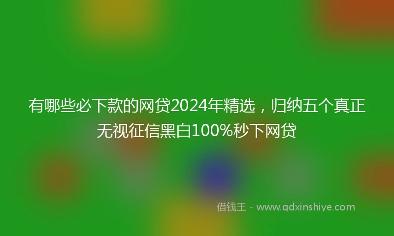 有哪些必下款的网贷2024年精选，归纳五个真正无视征信黑白100%秒下网贷