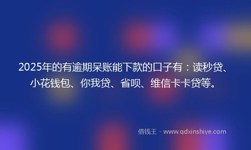 2025年的有逾期呆账能下款的口子有：读秒贷、小花钱包、你我贷、省呗、维信卡卡贷等。