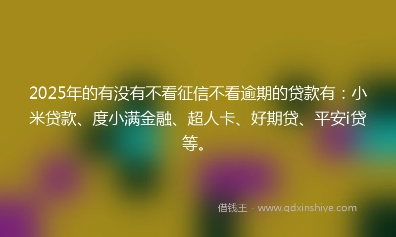 2025年的有没有不看征信不看逾期的贷款有：小米贷款、度小满金融、超人卡、好期贷、平安i贷等。