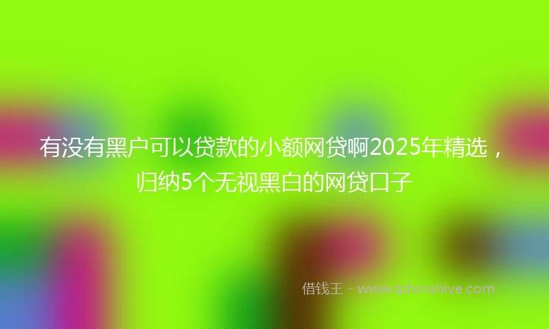 有没有黑户可以贷款的小额网贷啊2025年精选，归纳5个无视黑白的网贷口子