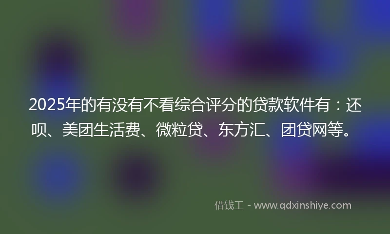2025年的有没有不看综合评分的贷款软件有：还呗、美团生活费、微粒贷、东方汇、团贷网等。