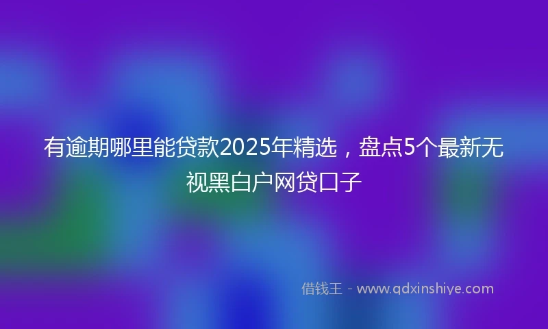 有逾期哪里能贷款2025年精选，盘点5个最新无视黑白户网贷口子