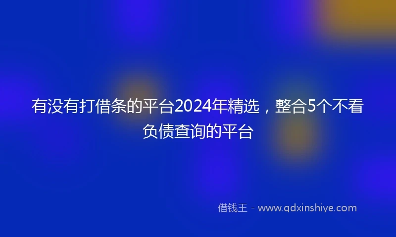 有没有打借条的平台2024年精选，整合5个不看负债查询的平台