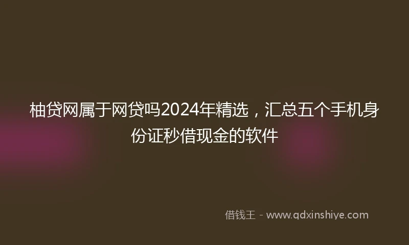 柚贷网属于网贷吗2024年精选，汇总五个手机身份证秒借现金的软件
