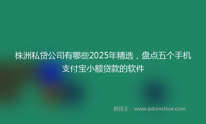 株洲私贷公司有哪些2025年精选，盘点五个手机支付宝小额贷款的软件