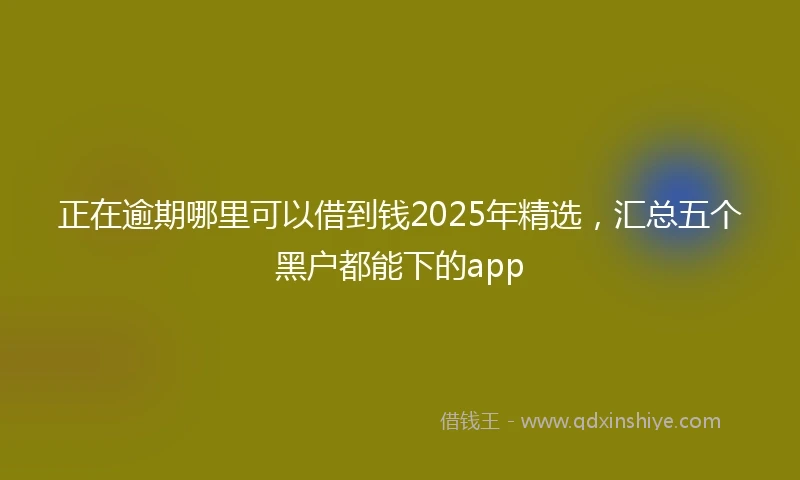 正在逾期哪里可以借到钱2025年精选，汇总五个黑户都能下的app
