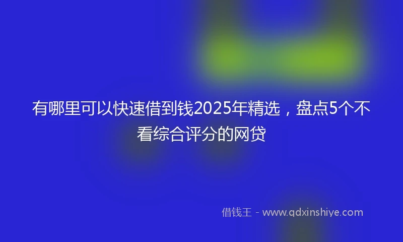 有哪里可以快速借到钱2025年精选，盘点5个不看综合评分的网贷