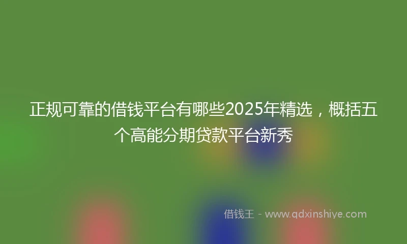 正规可靠的借钱平台有哪些2025年精选，概括五个高能分期贷款平台新秀