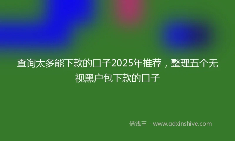 查询太多能下款的口子2025年推荐，整理五个无视黑户包下款的口子