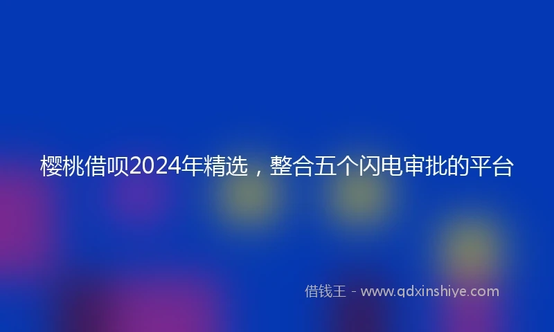 樱桃借呗2024年精选，整合五个闪电审批的平台