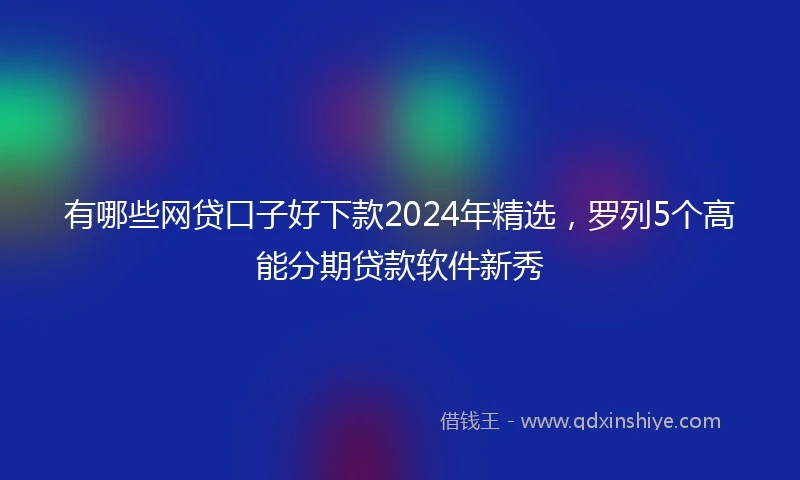 有哪些网贷口子好下款2024年精选，罗列5个高能分期贷款软件新秀