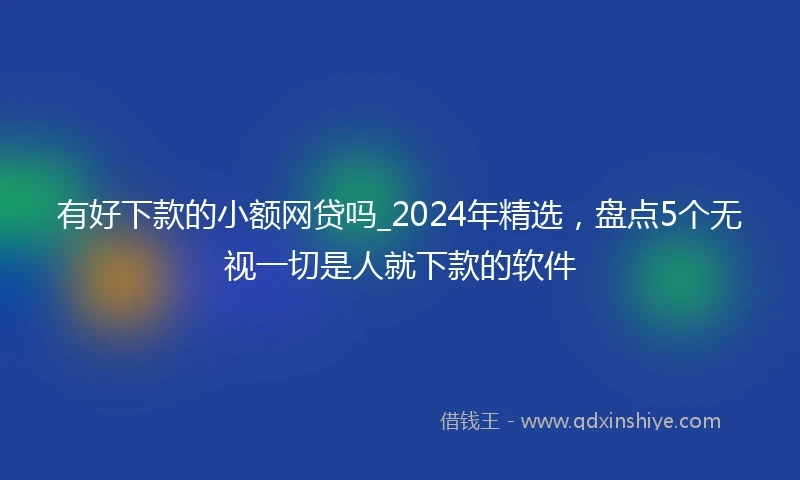 有好下款的小额网贷吗_2024年精选，盘点5个无视一切是人就下款的软件
