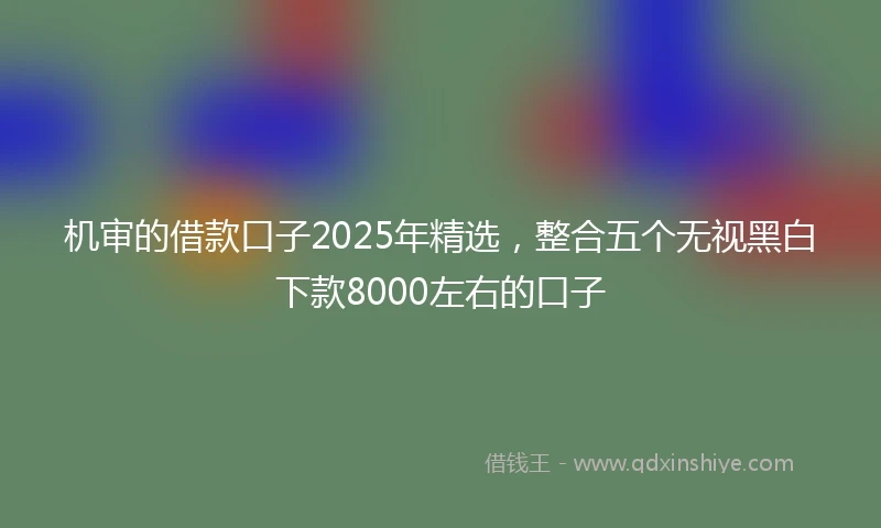 机审的借款口子2025年精选，整合五个无视黑白下款8000左右的口子