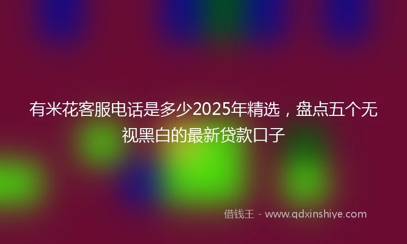 有米花客服电话是多少2025年精选，盘点五个无视黑白的最新贷款口子