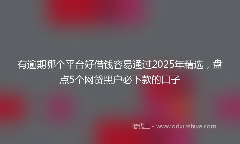 有逾期哪个平台好借钱容易通过2025年精选，盘点5个网贷黑户必下款的口子