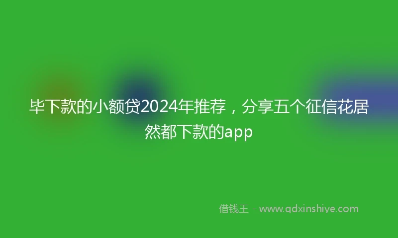 毕下款的小额贷2024年推荐，分享五个征信花居然都下款的app