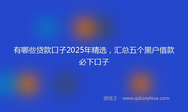 有哪些贷款口子2025年精选，汇总五个黑户借款必下口子
