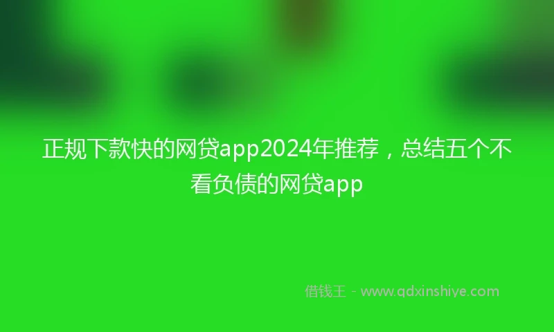 正规下款快的网贷app2024年推荐，总结五个不看负债的网贷app
