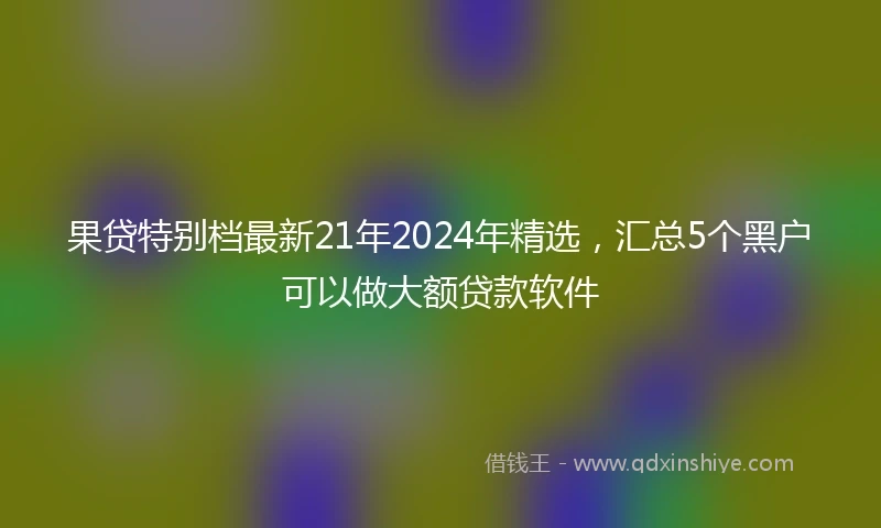 果贷特别档最新21年2024年精选，汇总5个黑户可以做大额贷款软件