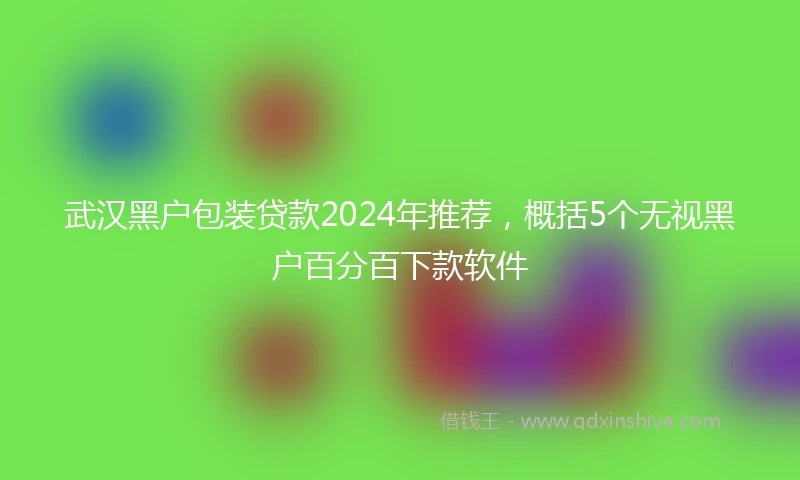 武汉黑户包装贷款2024年推荐，概括5个无视黑户百分百下款软件