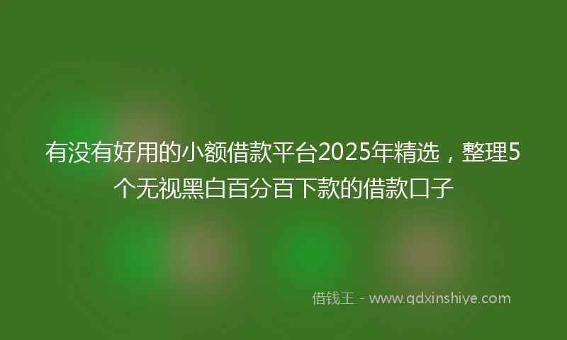 有没有好用的小额借款平台2025年精选，整理5个无视黑白百分百下款的借款口子