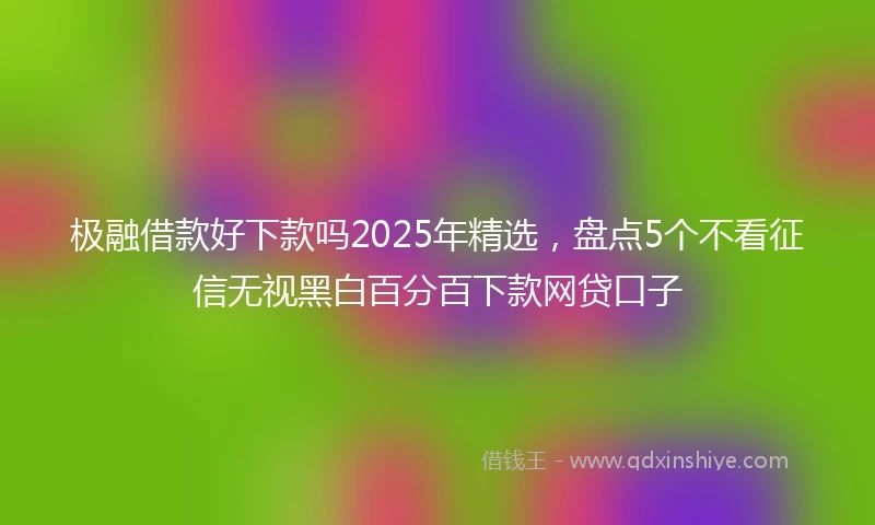 极融借款好下款吗2025年精选，盘点5个不看征信无视黑白百分百下款网贷口子