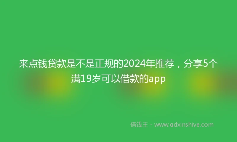 来点钱贷款是不是正规的2024年推荐，分享5个满19岁可以借款的app