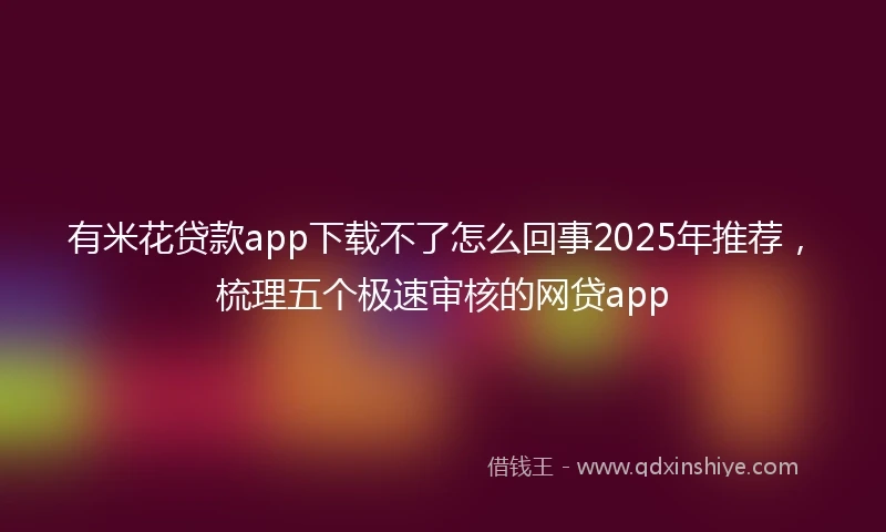 有米花贷款app下载不了怎么回事2025年推荐，梳理五个极速审核的网贷app