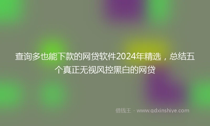 查询多也能下款的网贷软件2024年精选，总结五个真正无视风控黑白的网贷