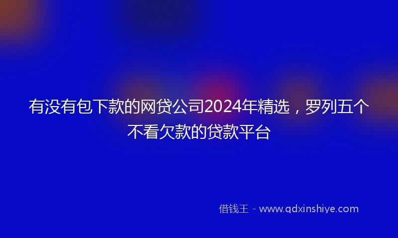 有没有包下款的网贷公司2024年精选，罗列五个不看欠款的贷款平台