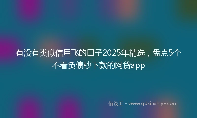有没有类似信用飞的口子2025年精选，盘点5个不看负债秒下款的网贷app