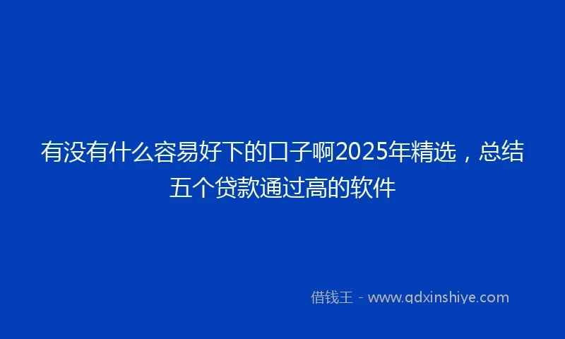 有没有什么容易好下的口子啊2025年精选，总结五个贷款通过高的软件