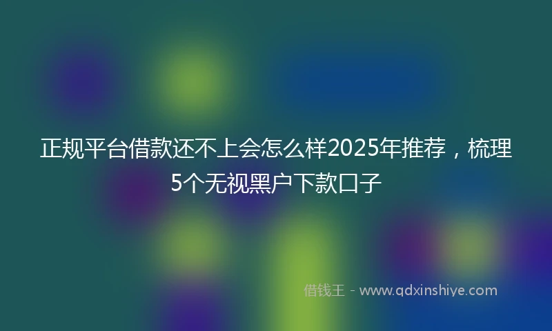 正规平台借款还不上会怎么样2025年推荐，梳理5个无视黑户下款口子